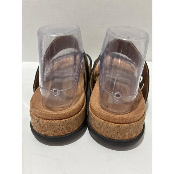 Vionic Womesn Marvina slide sandal with black leather straps and a cork sole sz - Picture 5 of 6
